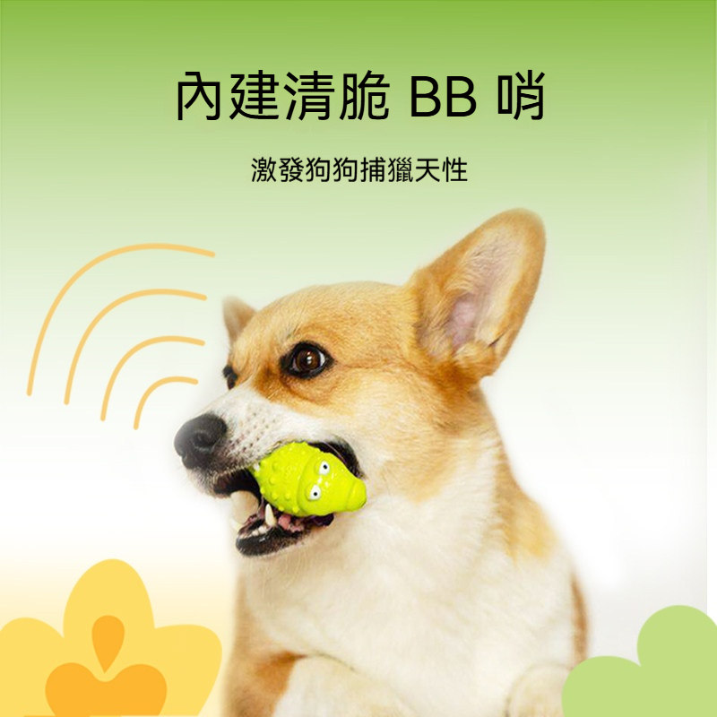 Q萌系列狗狗發聲磨牙玩具｜食品級TPR材質・潔齒按摩・互動耐咬玩具