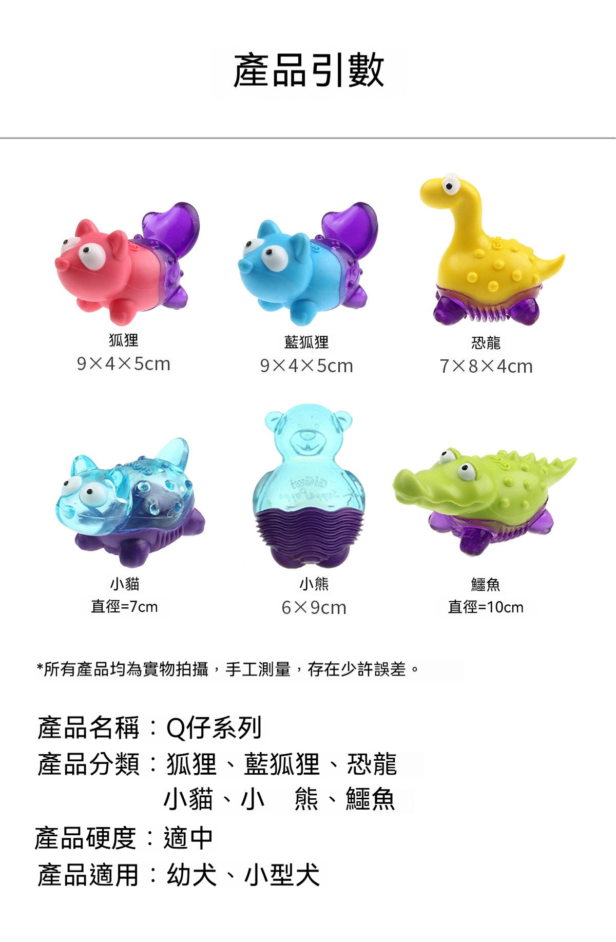 Q萌系列狗狗發聲磨牙玩具｜食品級TPR材質・潔齒按摩・互動耐咬玩具