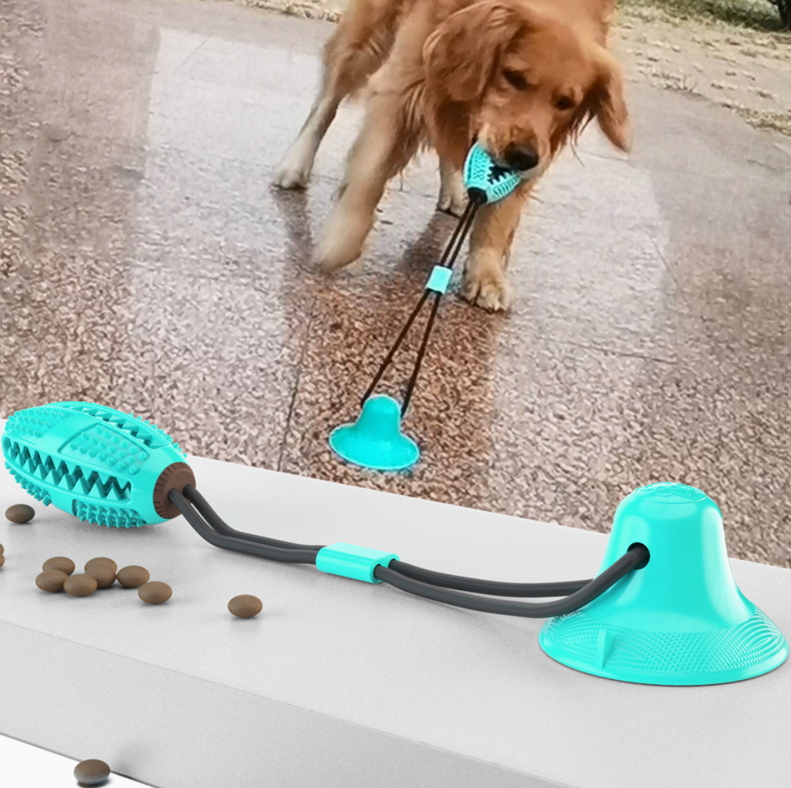 超好玩吸盤拔河球！狗狗耐咬磨牙互動玩具