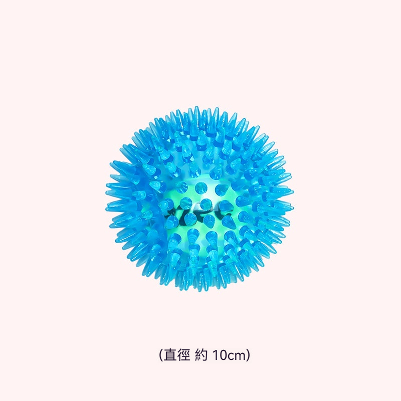 提手刺球磨牙玩具｜狗狗發聲互動球｜潔齒耐咬拋接玩具