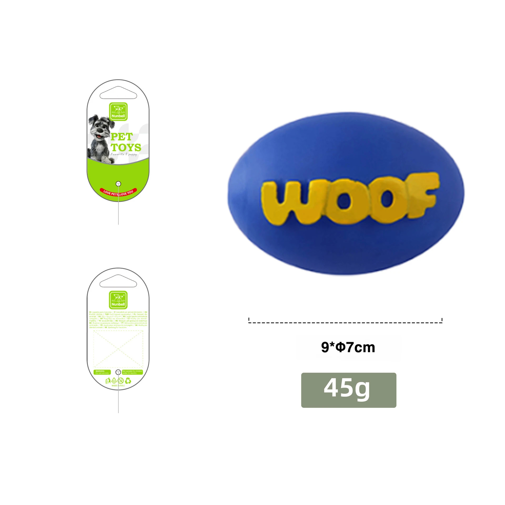 WOOF趣味彈力玩具｜球球・橄欖球・骨頭造型｜啃咬互動玩具