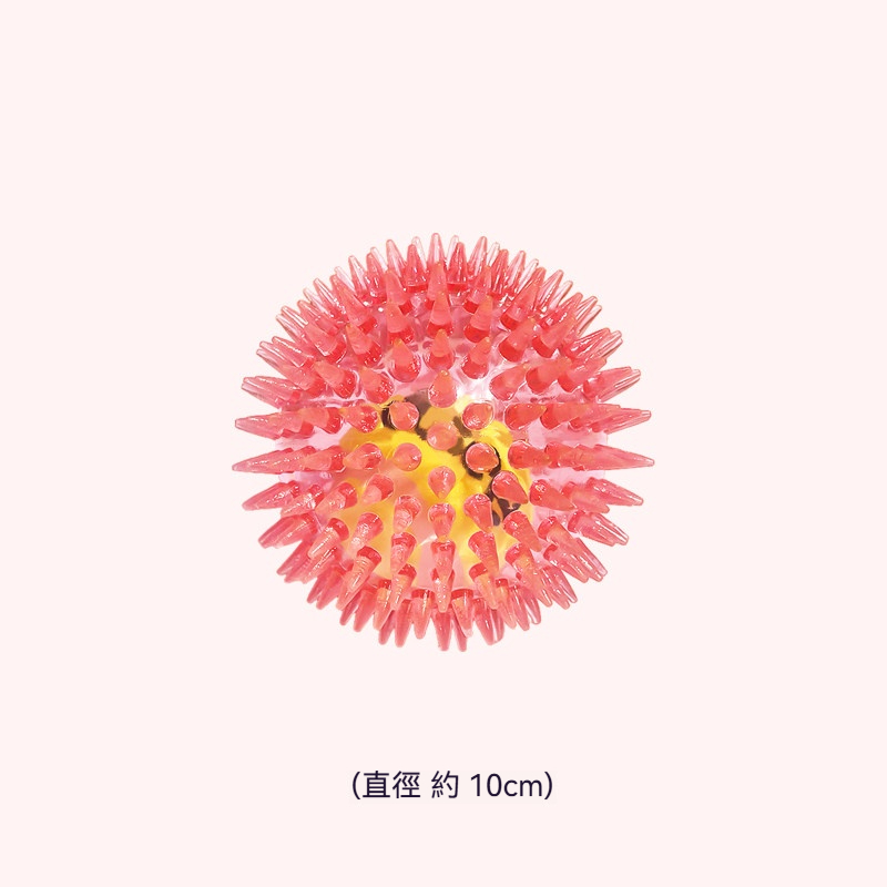 提手刺球磨牙玩具｜狗狗發聲互動球｜潔齒耐咬拋接玩具
