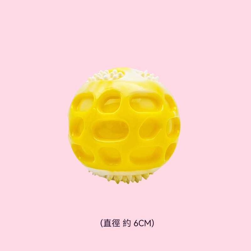 彈力發聲球｜寵物耐咬互動玩具｜3D立體凹槽設計・高彈跳趣味球・磨牙潔齒狗狗玩具