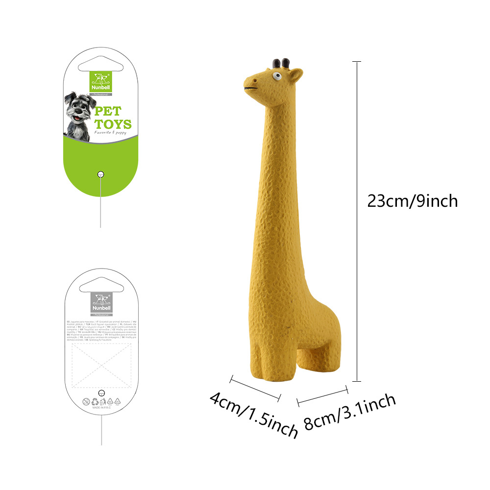 長條小動物｜天然乳膠發聲狗狗玩具・長脖造型陪玩磨牙