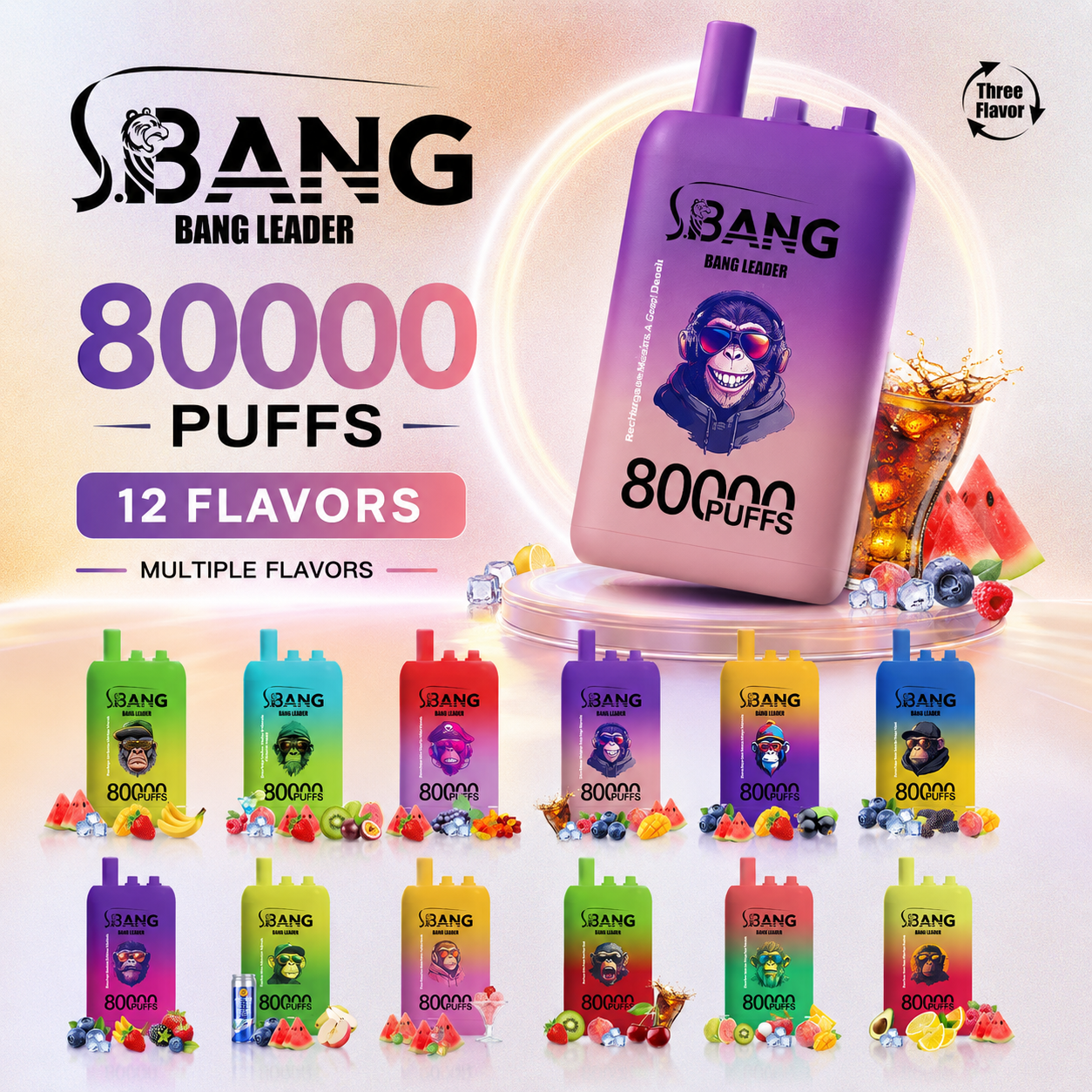 Bang Leader 80K Puffs 3 in 1