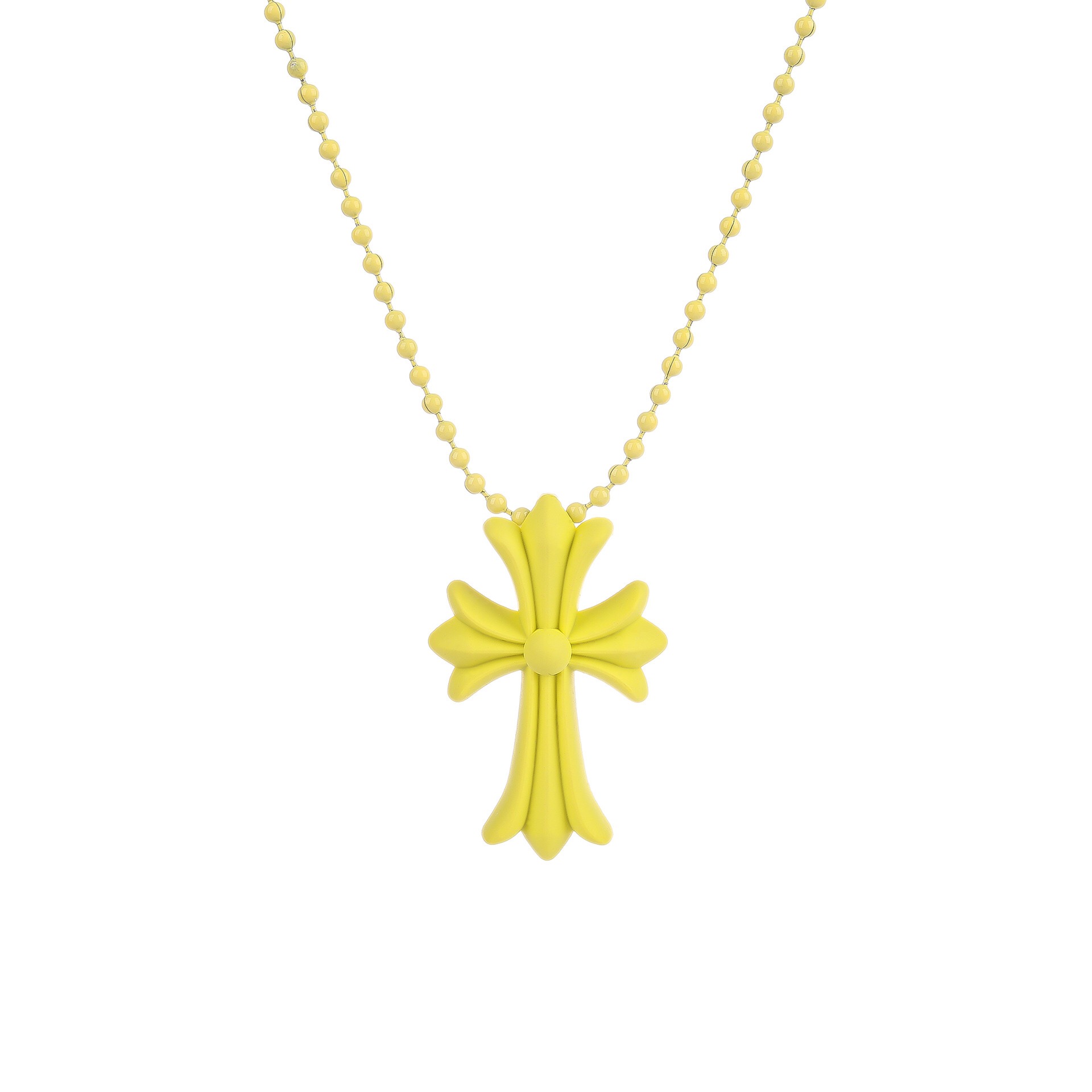 Chrome Hearts シリコン CHクロス ネックレス ボールチェーン