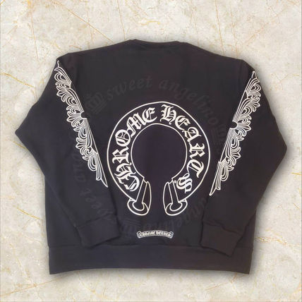CHROME HEARTS HORSESHOE FLORAL SLEEVE CREWNECK SWEATSHIRT ブラック バック