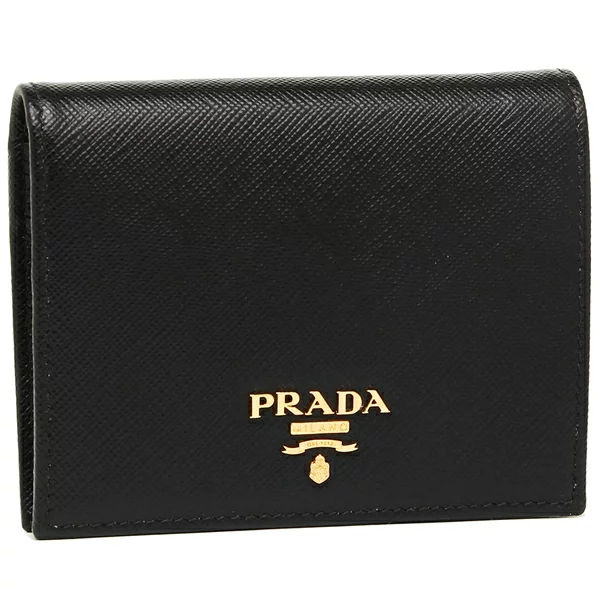 プラダ 二つ折り財布 サフィアーノ ミニ財布 レディース PRADA 1MV204 QWA 2DKY SAFFIANO METAL ORO サフィアーノメタルオロ 無地