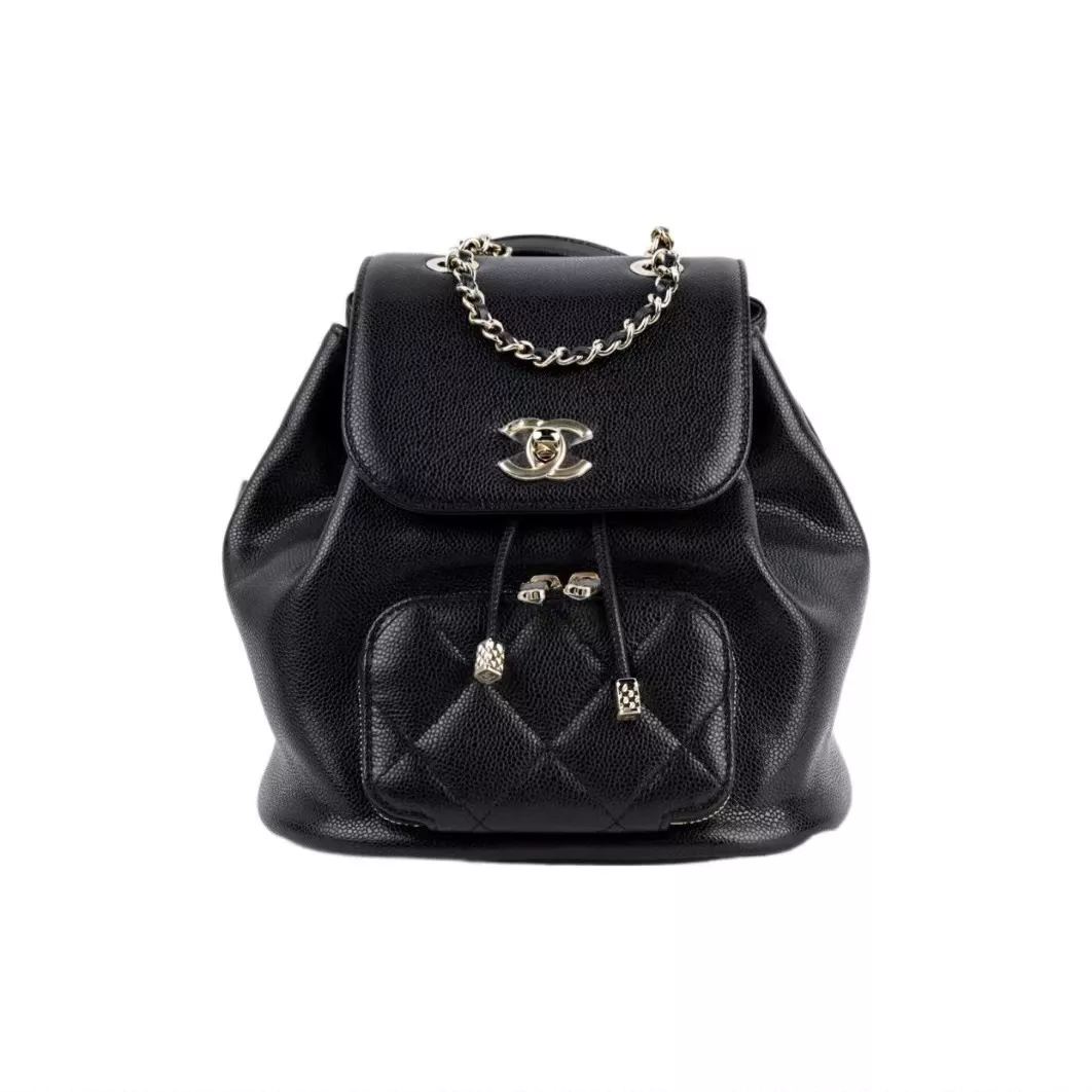 【2022秋冬新作】CHANELシャネルメタリックロゴ ロゴドローコードカバー開閉牛革ランドセルリュックサックランドセル
