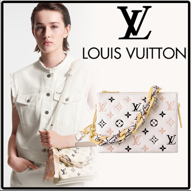 【LOUIS VUITTON】LV2023新品Coussin BB ショルダーバッグ斜め掛けバッグゴールドチェーン