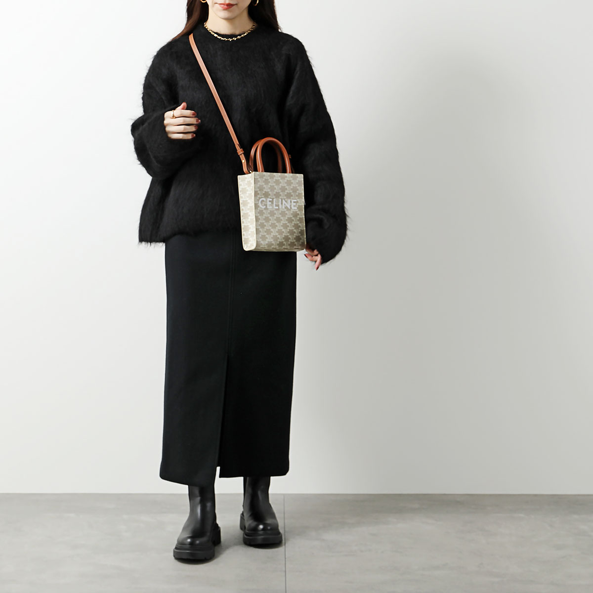 CELINE セリーヌ ショルダーバッグ Mini Cabas Vertical ミニ バーティカルカバ 194372BZK 194372FLT レディース トリオンフ ポシェット ハンドバッグ 鞄 カラー3色