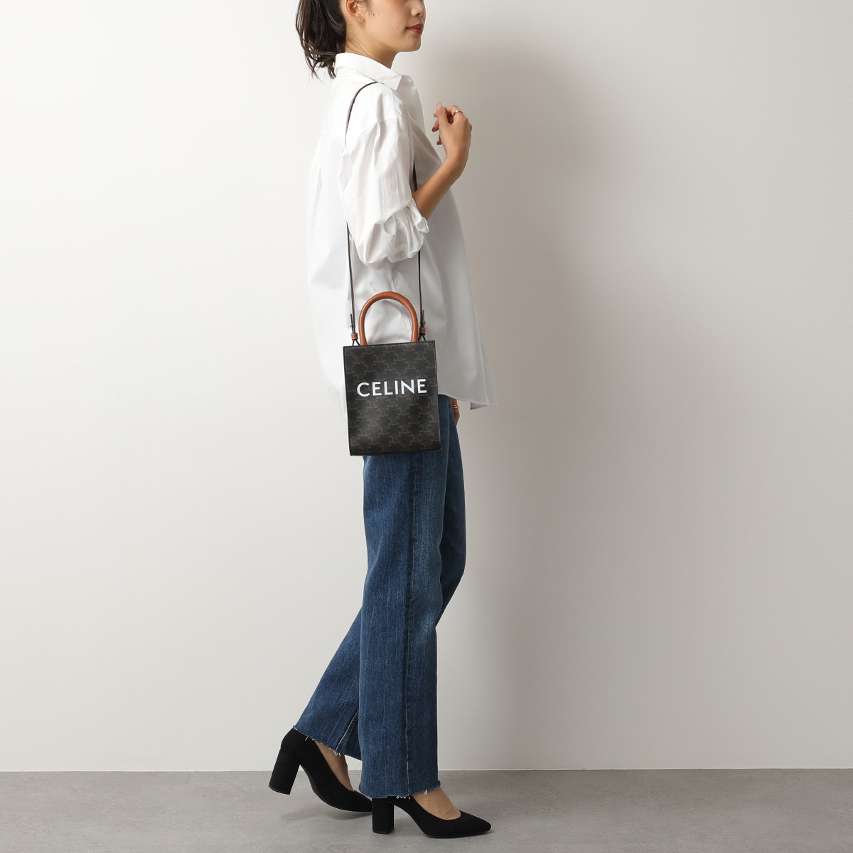 CELINE セリーヌ ショルダーバッグ Mini Cabas Vertical ミニ バーティカルカバ 194372BZK 194372FLT レディース トリオンフ ポシェット ハンドバッグ 鞄 カラー3色