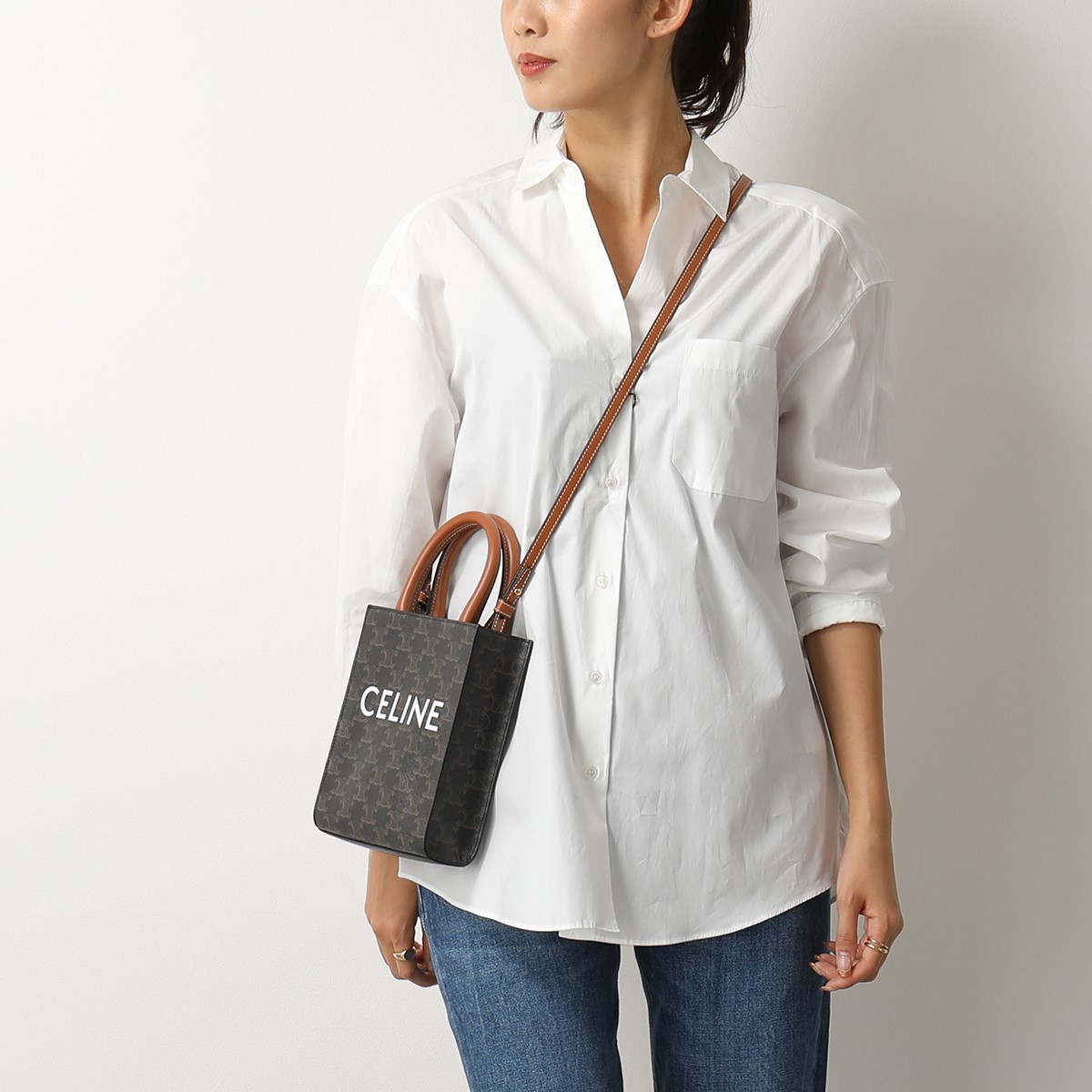 CELINE セリーヌ ショルダーバッグ Mini Cabas Vertical ミニ バーティカルカバ 194372BZK 194372FLT レディース トリオンフ ポシェット ハンドバッグ 鞄 カラー3色