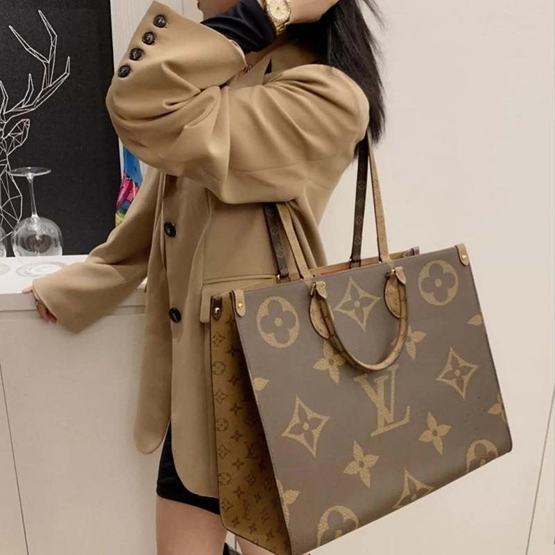 ◆Louis Vuitton◆オンザゴー MM トート バッグ ブラウン