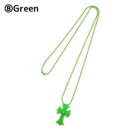 CHROME HEARTS Small CH Cross シリコン ネックレス グリーン