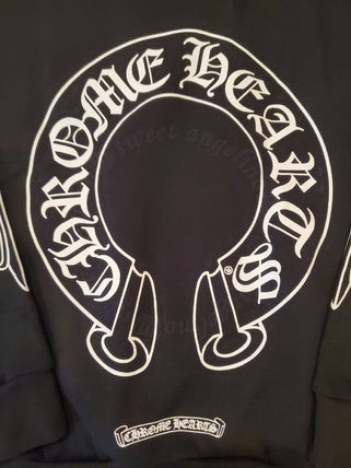 CHROME HEARTS HORSESHOE FLORAL SLEEVE CREWNECK SWEATSHIRT ブラック バックロゴ