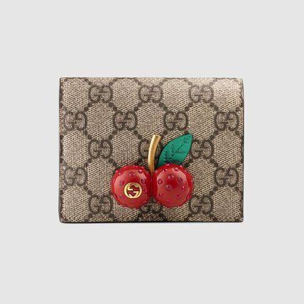 GUCCI【人気商品】【GG】チェリー付きGGスプリーム ミニ財布