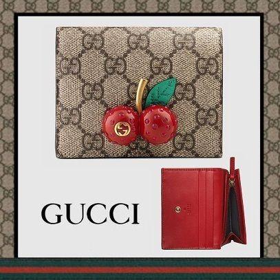 GUCCI【人気商品】【GG】チェリー付きGGスプリーム ミニ財布