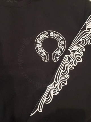 CHROME HEARTS HORSESHOE FLORAL SLEEVE CREWNECK SWEATSHIRT ブラック 胸元ディテール