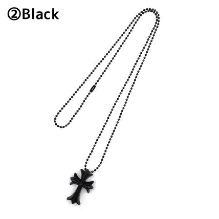 CHROME HEARTS Small CH Cross シリコン ネックレス ブラック