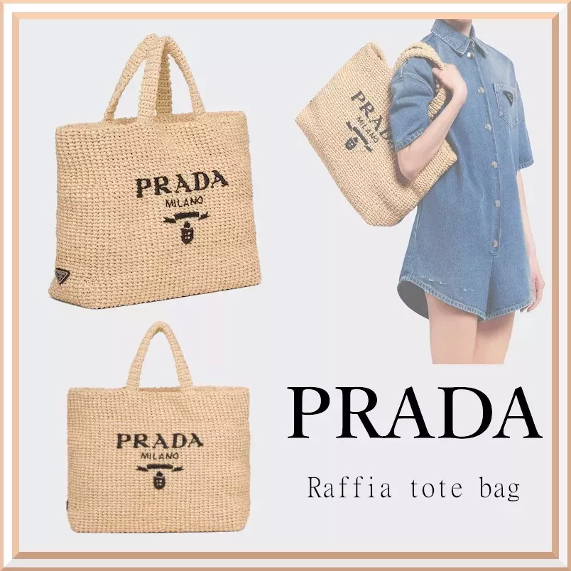 【PRADA】パリ限定！日本未入荷！夏らしいムードの大人気のラフィアトートバッグ