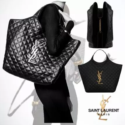 【SAINT LAURENT】ROSE着用 イカール マキシ ショッピングバッグ