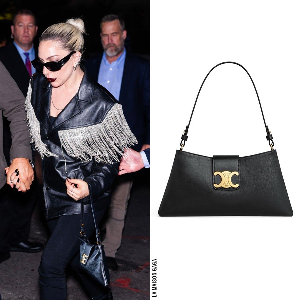 CELINE セリーヌ ミディアム アポリーヌ バッグ タン ブラック