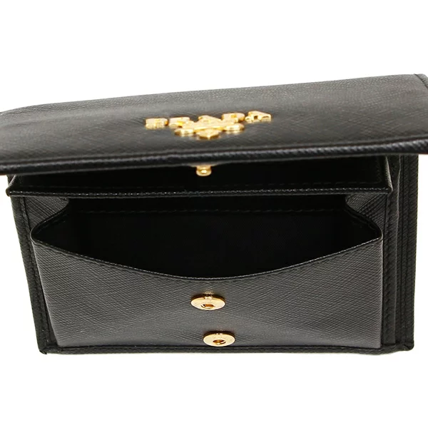 プラダ 二つ折り財布 サフィアーノ ミニ財布 レディース PRADA 1MV204 QWA 2DKY SAFFIANO METAL ORO サフィアーノメタルオロ 無地