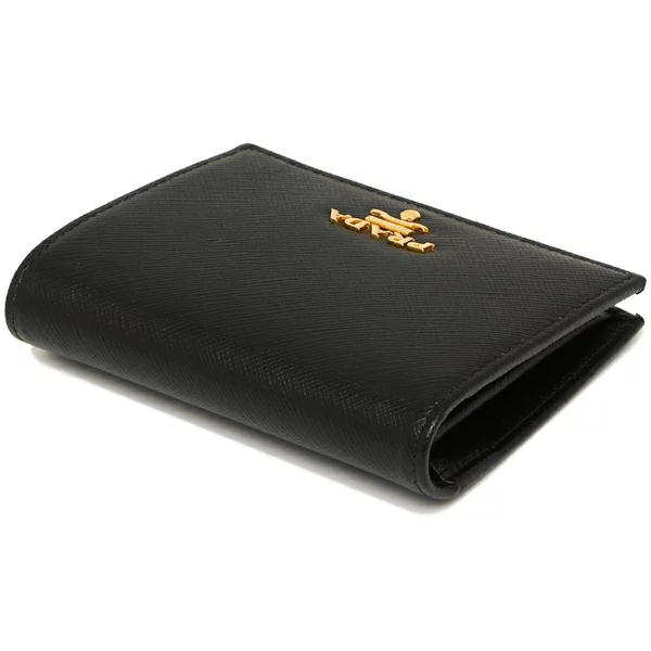 プラダ 二つ折り財布 サフィアーノ ミニ財布 レディース PRADA 1MV204 QWA 2DKY SAFFIANO METAL ORO サフィアーノメタルオロ 無地