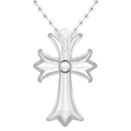 CHROME HEARTS Small CH Cross シリコン ネックレス クリア 背面