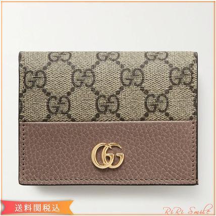 GUCCI GGマーモント レザー ウォレット 二つ折り財布 ミニ財布
