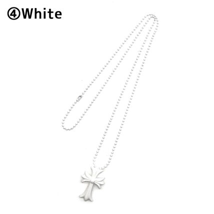 CHROME HEARTS Small CH Cross シリコン ネックレス ホワイト