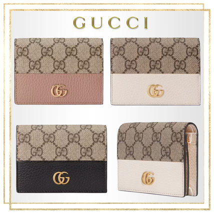 GUCCI GGマーモント レザー ウォレット 二つ折り財布 ミニ財布