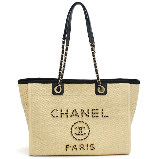 シャネル CHANEL トートバッグ ブランド ドーヴィルラインMM A67001 ドーヴィルMM ベージュ系 bag-01 gif-03w