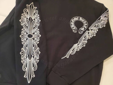 CHROME HEARTS HORSESHOE FLORAL SLEEVE CREWNECK SWEATSHIRT ブラック スリーブディテール