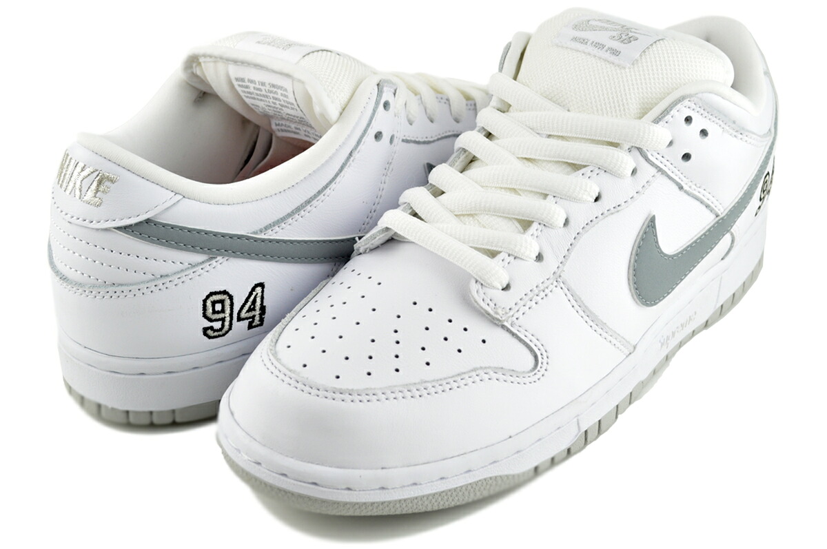 NIKE SB DUNK LOW OG QS SUPREME wht/metallic silver-wht hq8487-100 商品画像 2