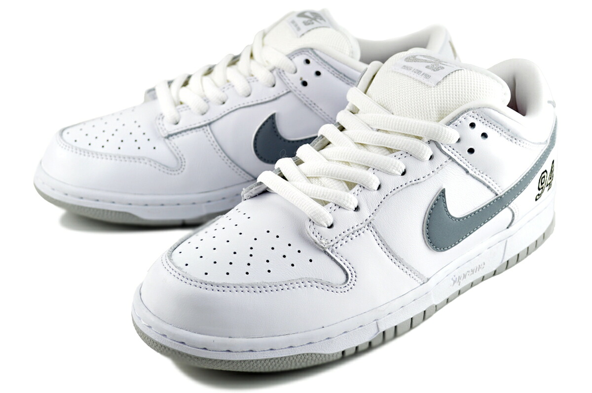 NIKE SB DUNK LOW OG QS SUPREME wht/metallic silver-wht hq8487-100 商品画像 3
