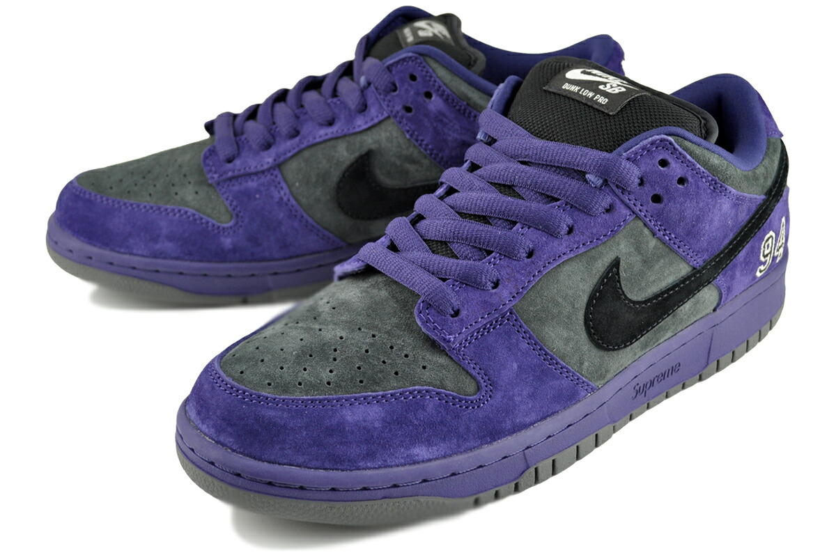 NIKE SB DUNK LOW OG QS SUPREME ink/blk-iron grey hq8487-500 商品画像 3