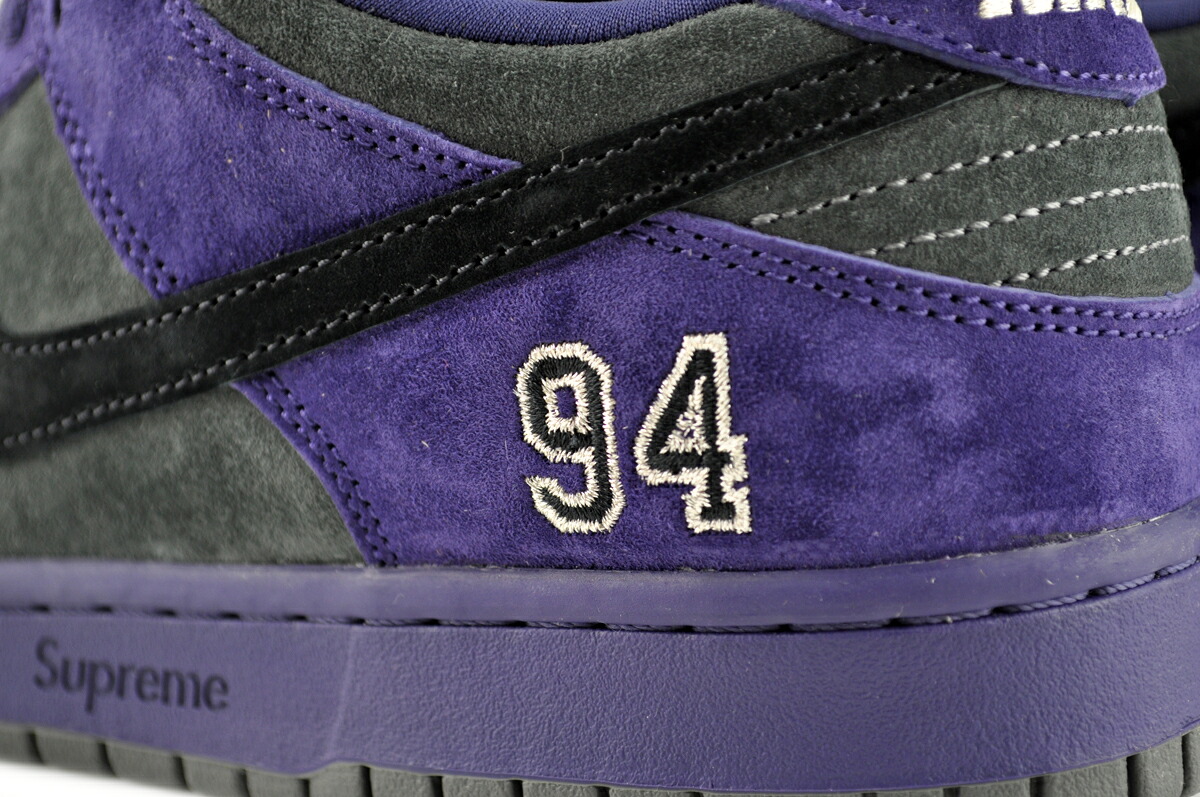 NIKE SB DUNK LOW OG QS SUPREME ink/blk-iron grey hq8487-500 商品画像 7