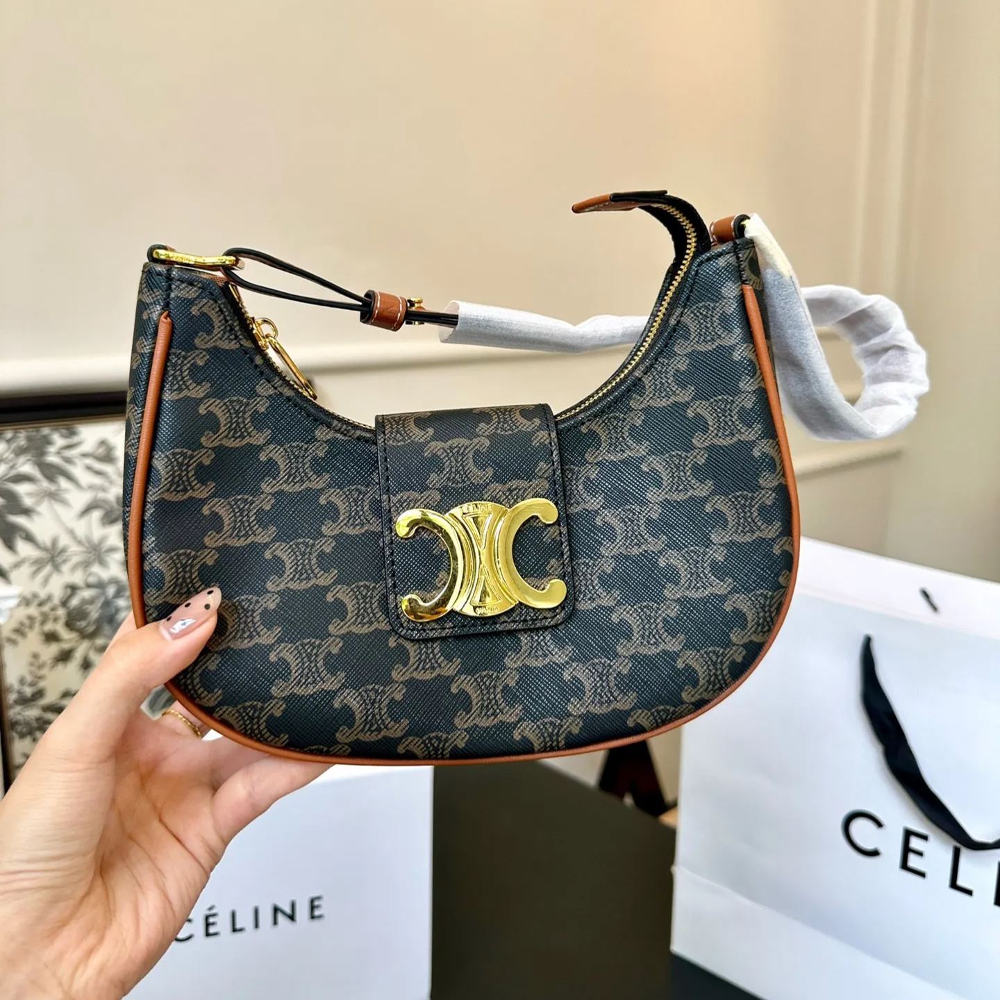 すぐ届く【CELINE】セリーヌ AVA トリオンフ キャンバス