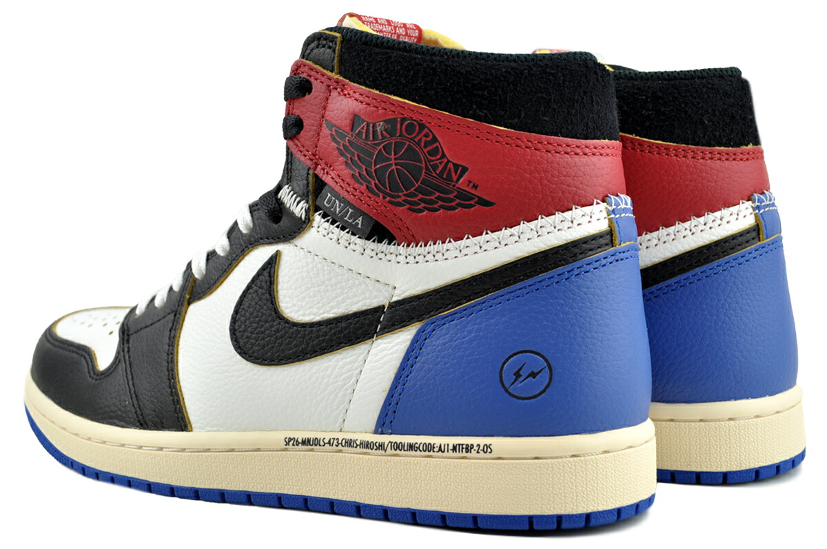 NIKE FRAGMENT UNION AIR JORDAN 1 RETRO HI OG SP blk/wht-varsity red io7847-002 商品画像 4