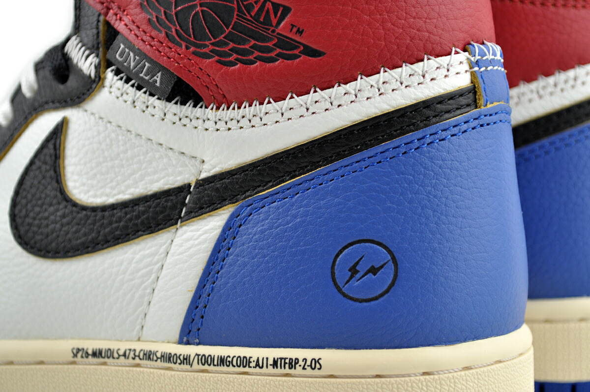 NIKE FRAGMENT UNION AIR JORDAN 1 RETRO HI OG SP blk/wht-varsity red io7847-002 商品画像 7