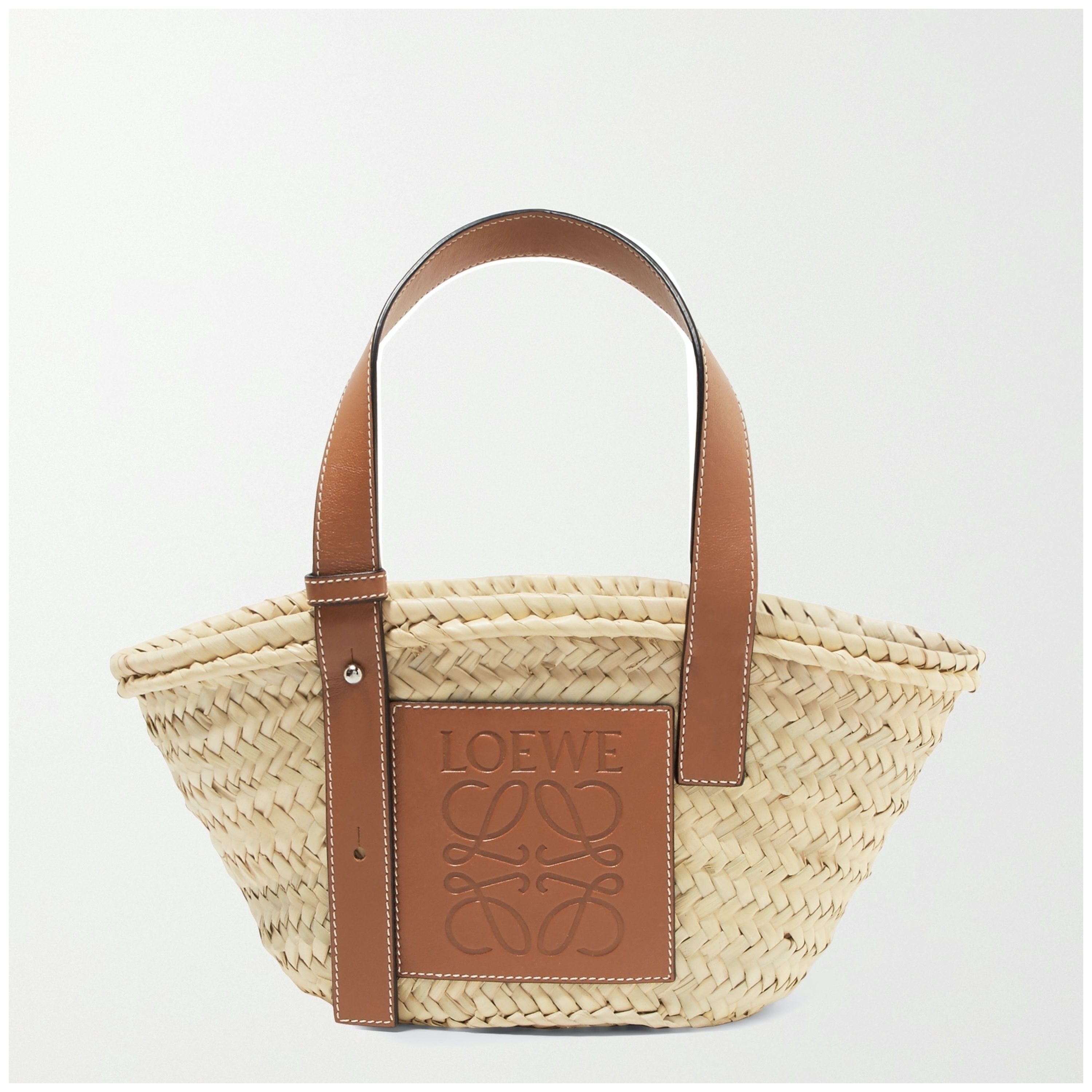 ∞∞ LOEWE ∞∞ Small leather-trimmed バスケットバッグ ☆