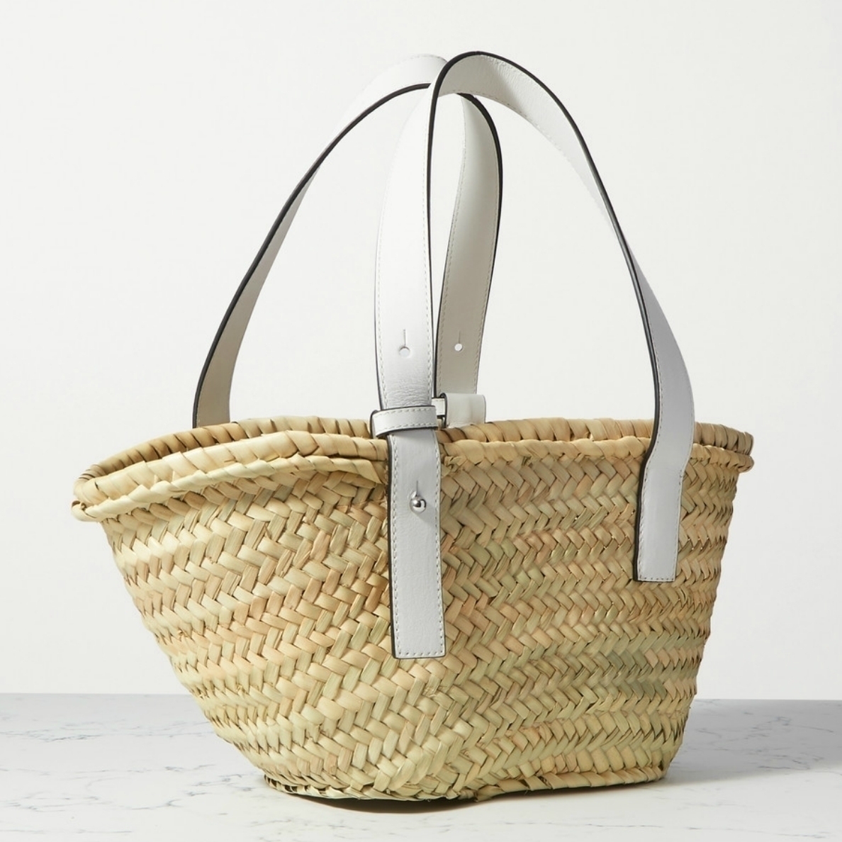 ∞∞ LOEWE ∞∞ Small leather-trimmed バスケットバッグ ☆