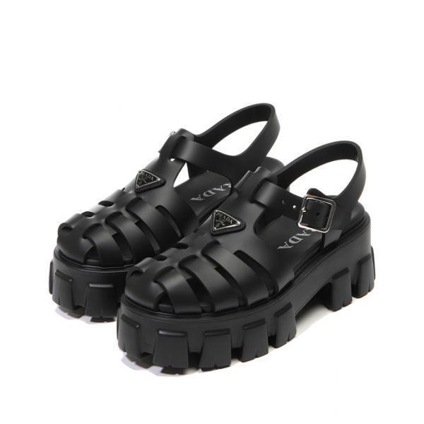 PRADA■レディース フォームラバー サンダル Black
