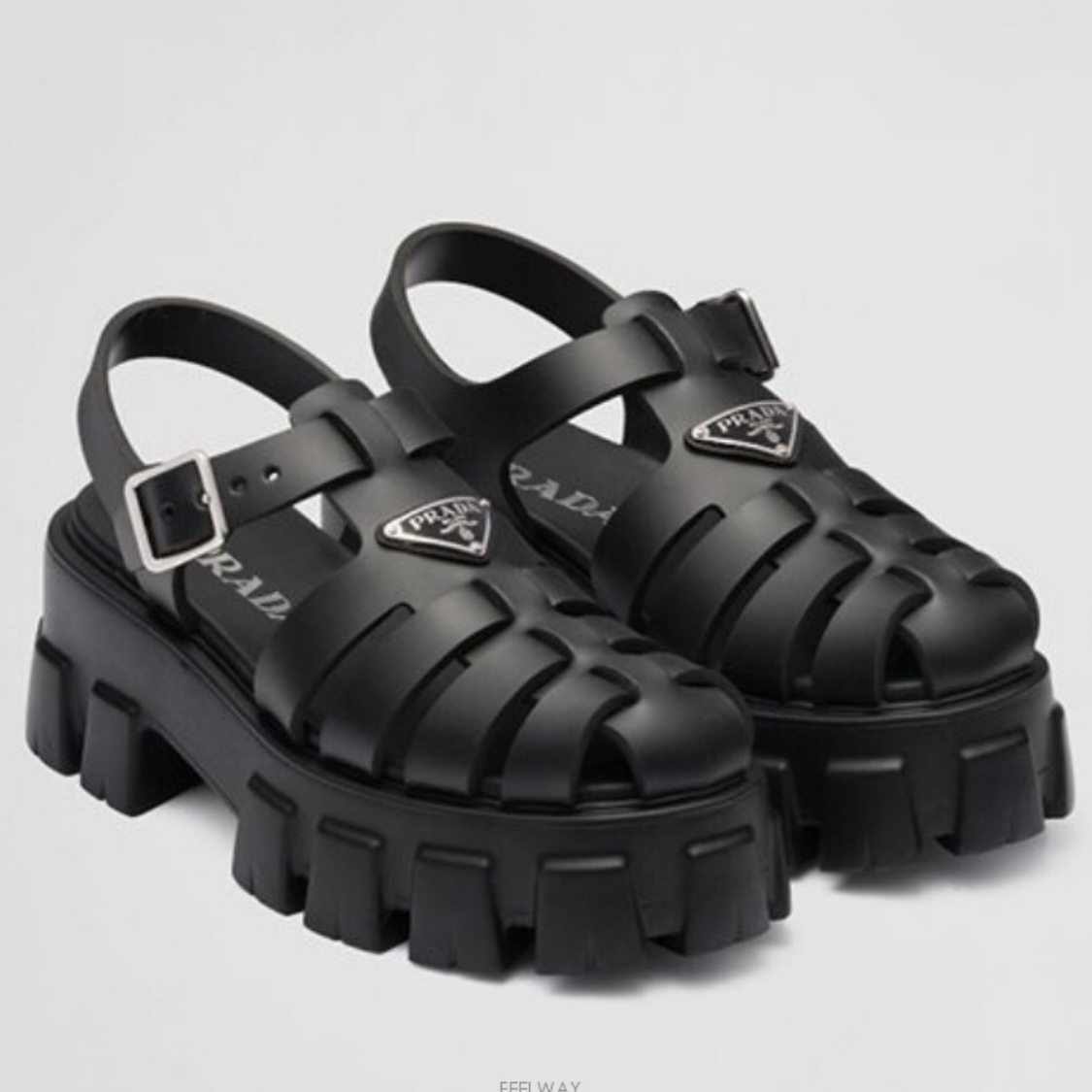 PRADA■レディース フォームラバー サンダル Black