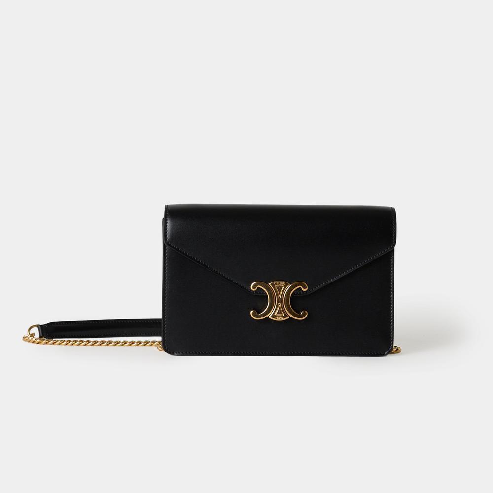 【国内即発】CELINE チェーンウォレット トリオンフカーフスキン