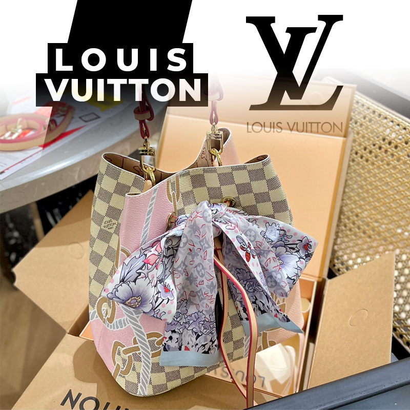LOUIS VUITTON 限定ホワイトチェッカー盤格NEONOE シャンパン桶折畳みギフトボックススカーフをプレゼントします