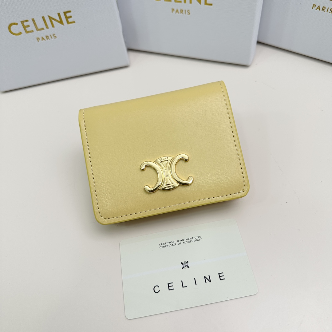 CELINE セリーヌ コンパクト財布 トリオンフ SHINY CALFSKIN