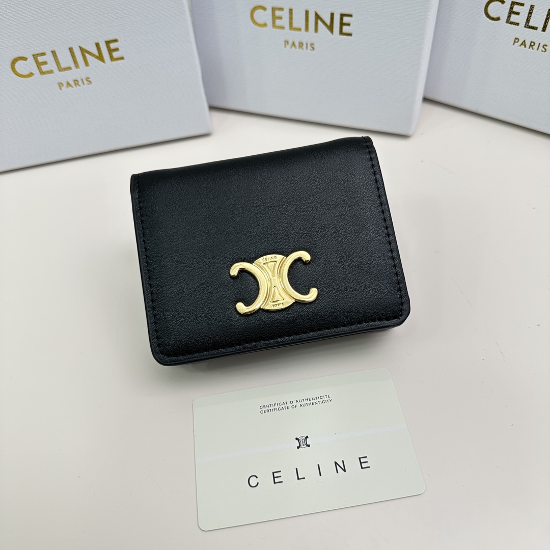 CELINE セリーヌ コンパクト財布 トリオンフ SHINY CALFSKIN